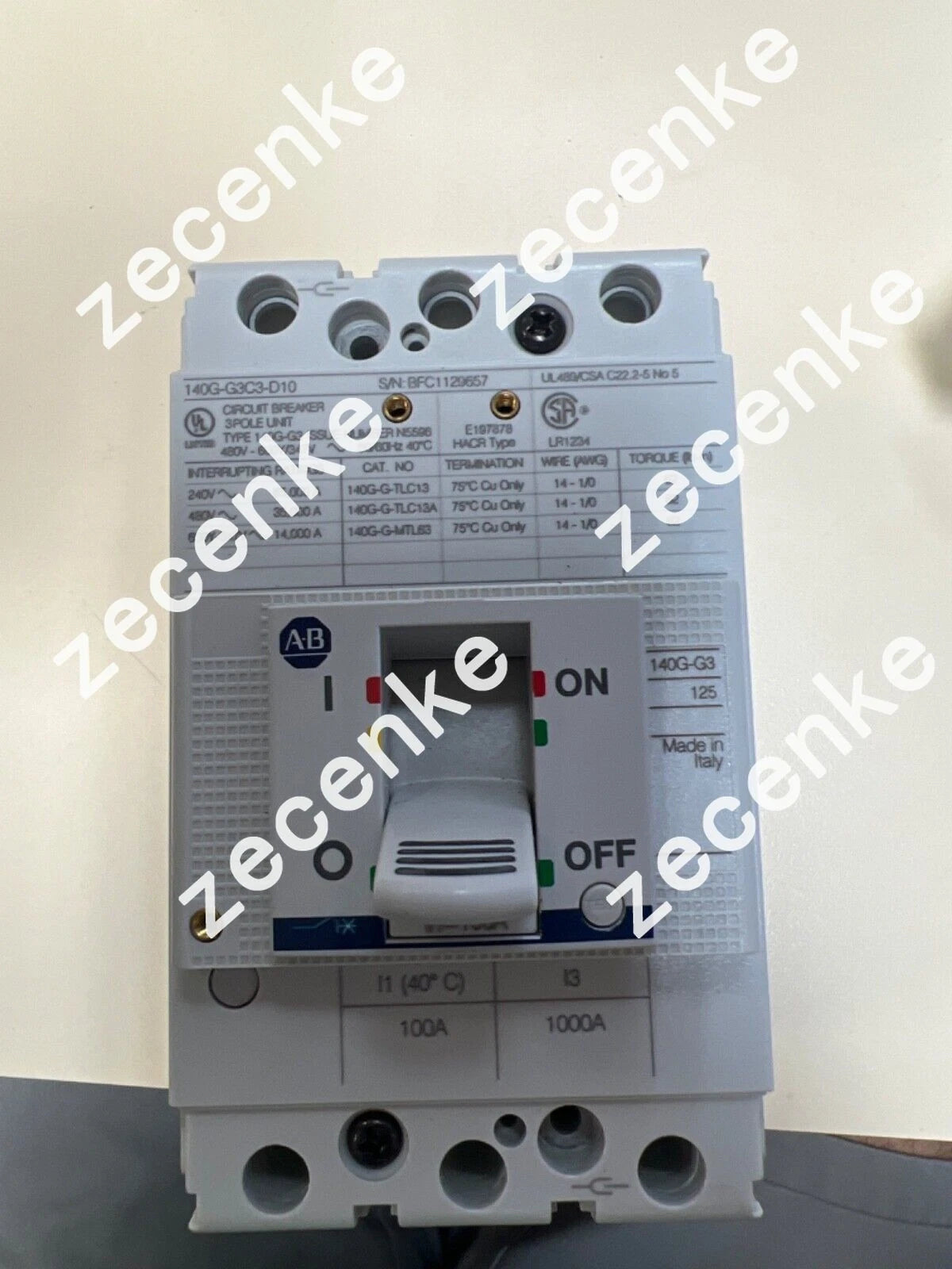 140G-G3C3-D10 100 Amp Circuit Breaker