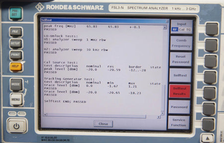 Rohde & Schwarz FSL3-N Spectrum Analyzer 9KHz to 3GHz OPT B4 B10 B7