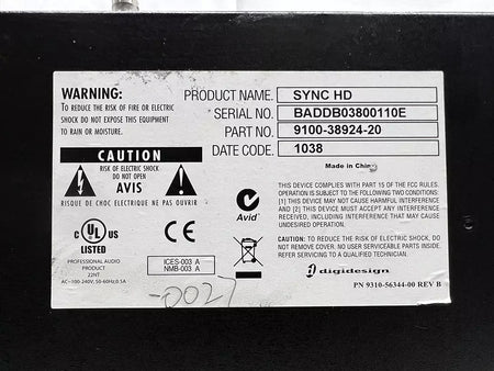 Avid Sync HD Master Clock 9100-38924-20