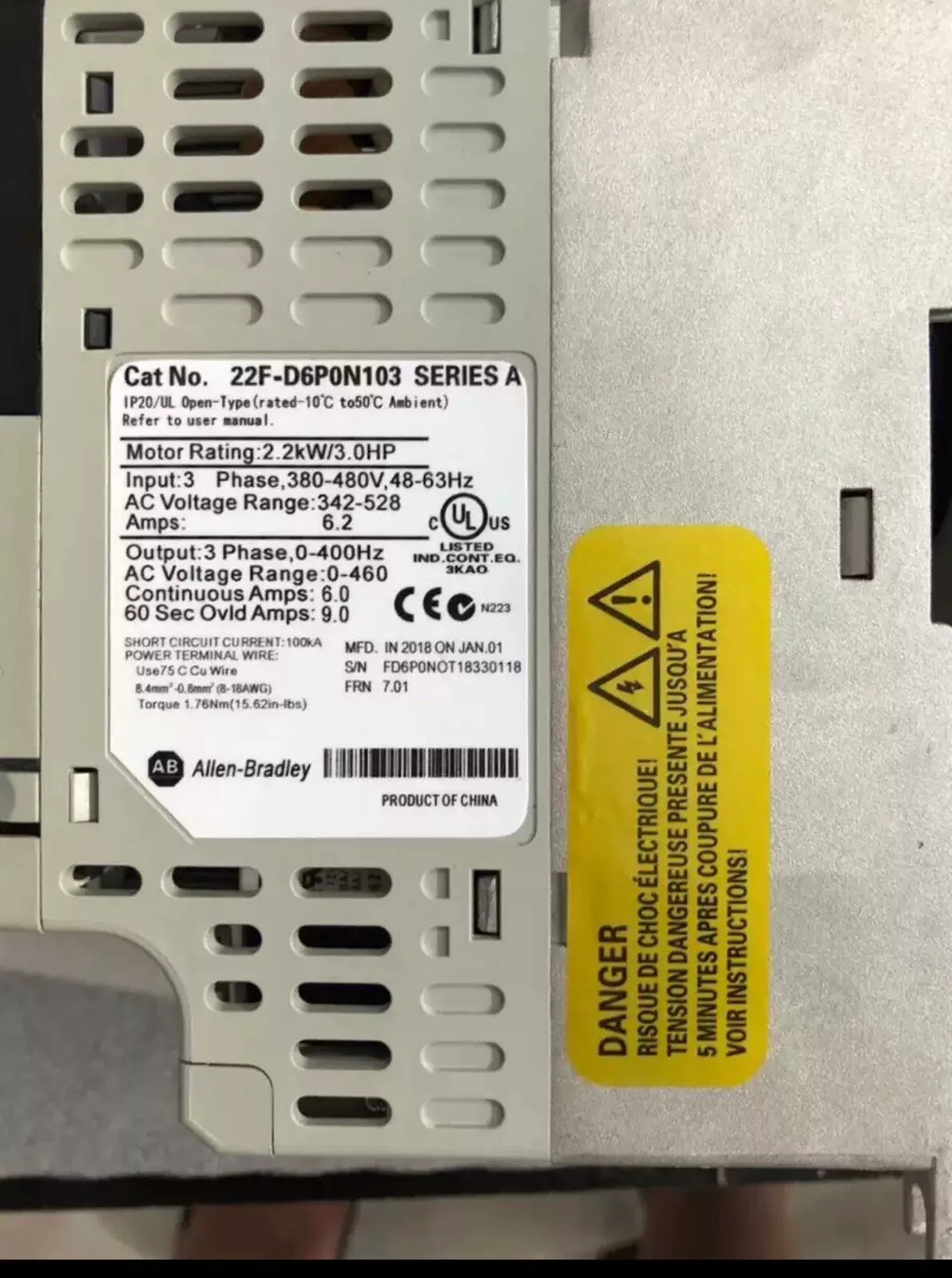 Allen-Bradley 22F-D6P0N103 and 22F-D6P0N113 Variable Frequency Drives