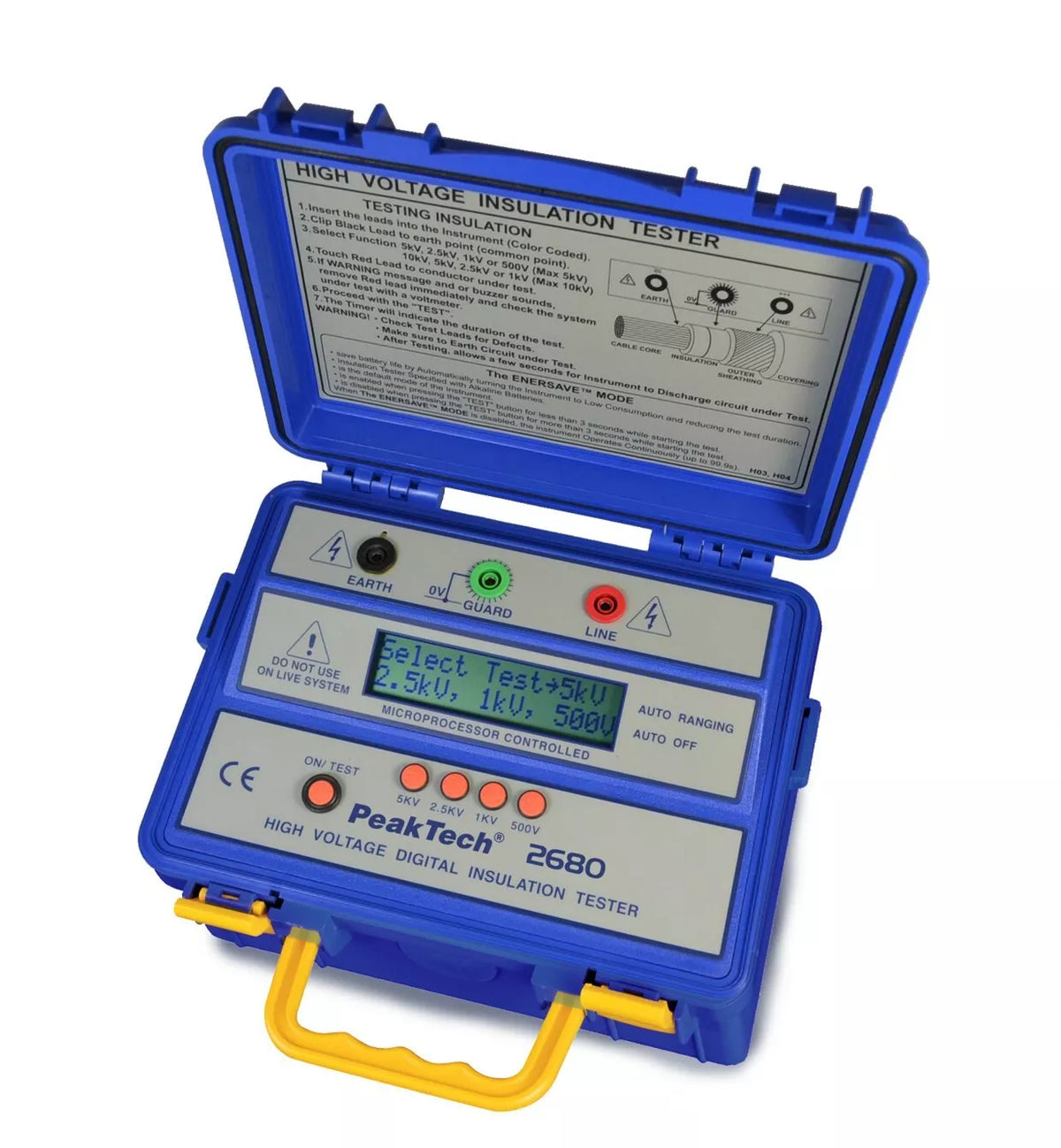 Peaktech P2680 5kV Insulation Tester Megohmmeter 5000V 300GΩ - XG eqpt