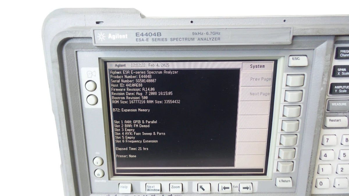 Agilent E4404B ESA-E Series Spectrum Analyzer 9kHz-6.7GHz