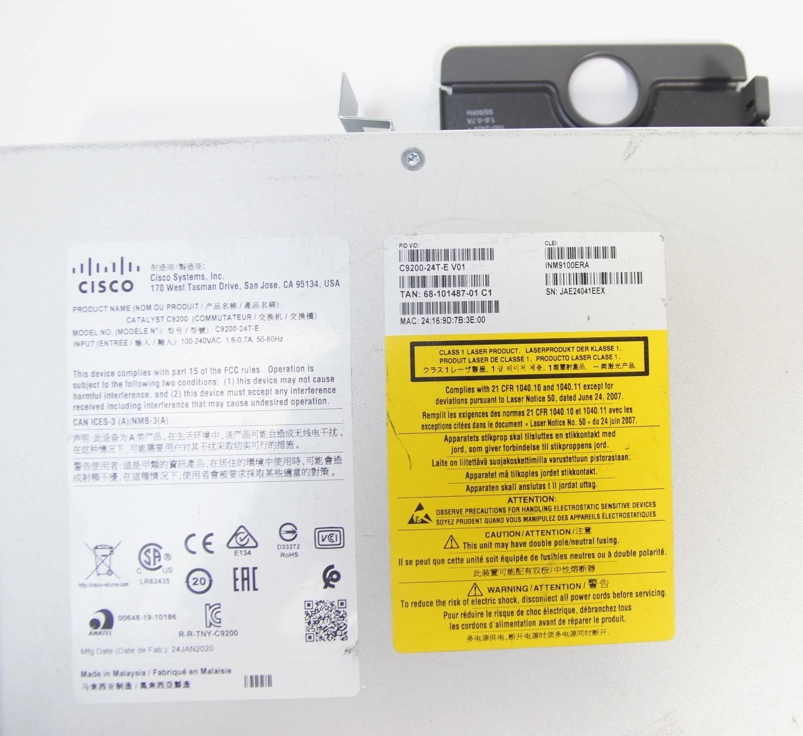 Cisco C9200-24T-E V01 Catalyst 9200 24-Port Ethernet Gigabit Network Switch