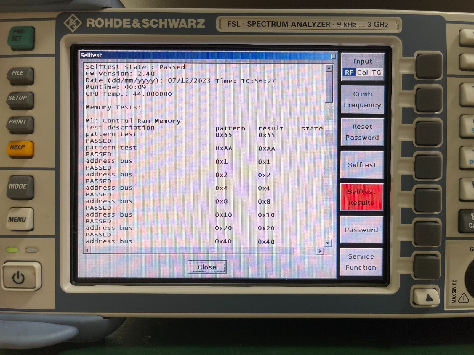 Rohde &amp; Schwarz FSL3 Spectrum Analyzer 9 kHz - 3 GHz _ 0776
