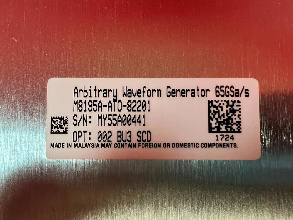 Agilent/Keysight M8195A Opt. BU3, SCD, 65GSa/s Arbitrary Waveform Generator