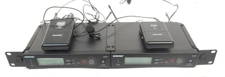 Dual Shure SLX4 Receiver & SLX1 Wireless Lavalier Microphone Systems