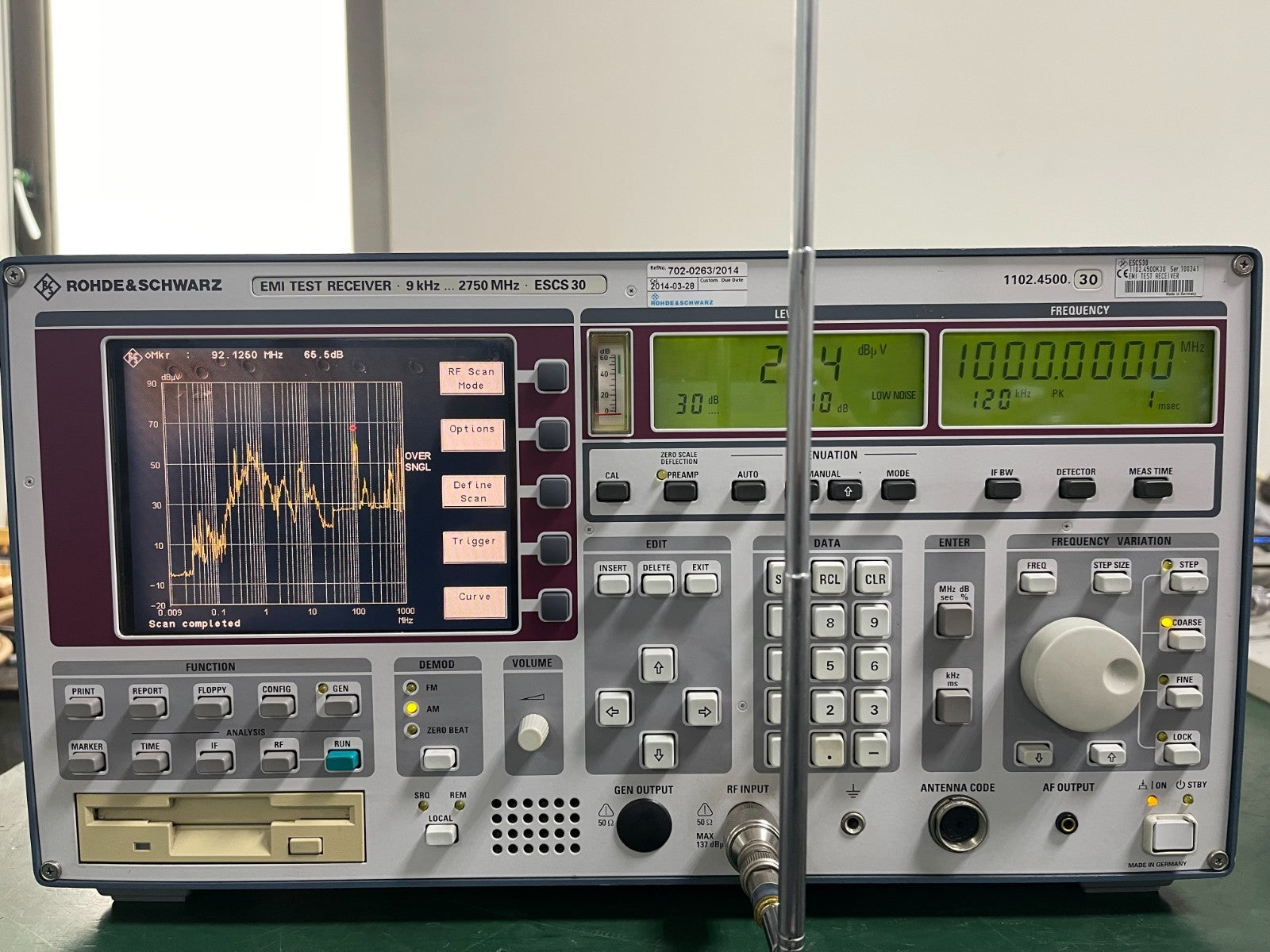 Rohde &amp; Schwarz ESCS30 EMI Test Receiver 9 kHz - 2750 MHz _0341