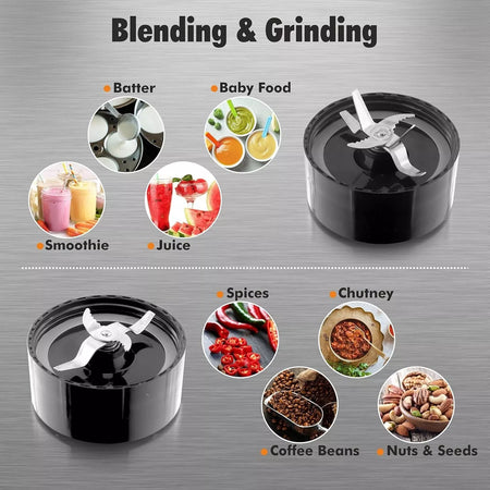 Cookwell Bullet Mixer Grinder with 5 Jars & 3 Blades, Silver - Copper, 600 Watts