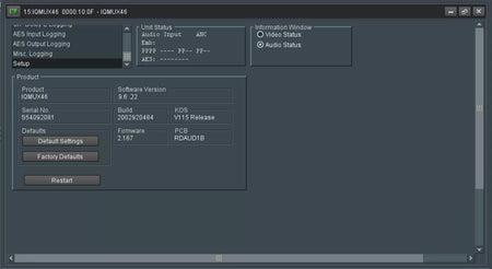 SNELL IQMUX46 HD SD-SDI 10 Channel Remultiplexer with Dolby E Handling