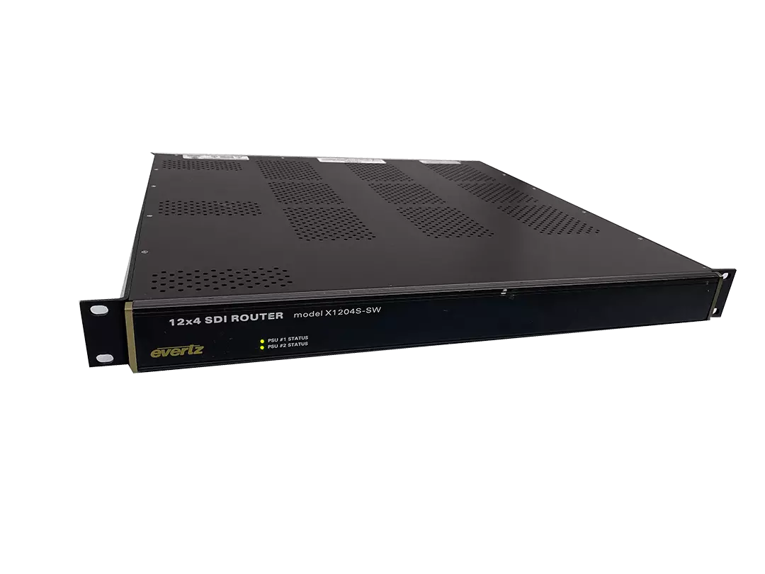 Evertz X-1204S-AES4-SW 12x4 Video SDI Routing Switcher Router
