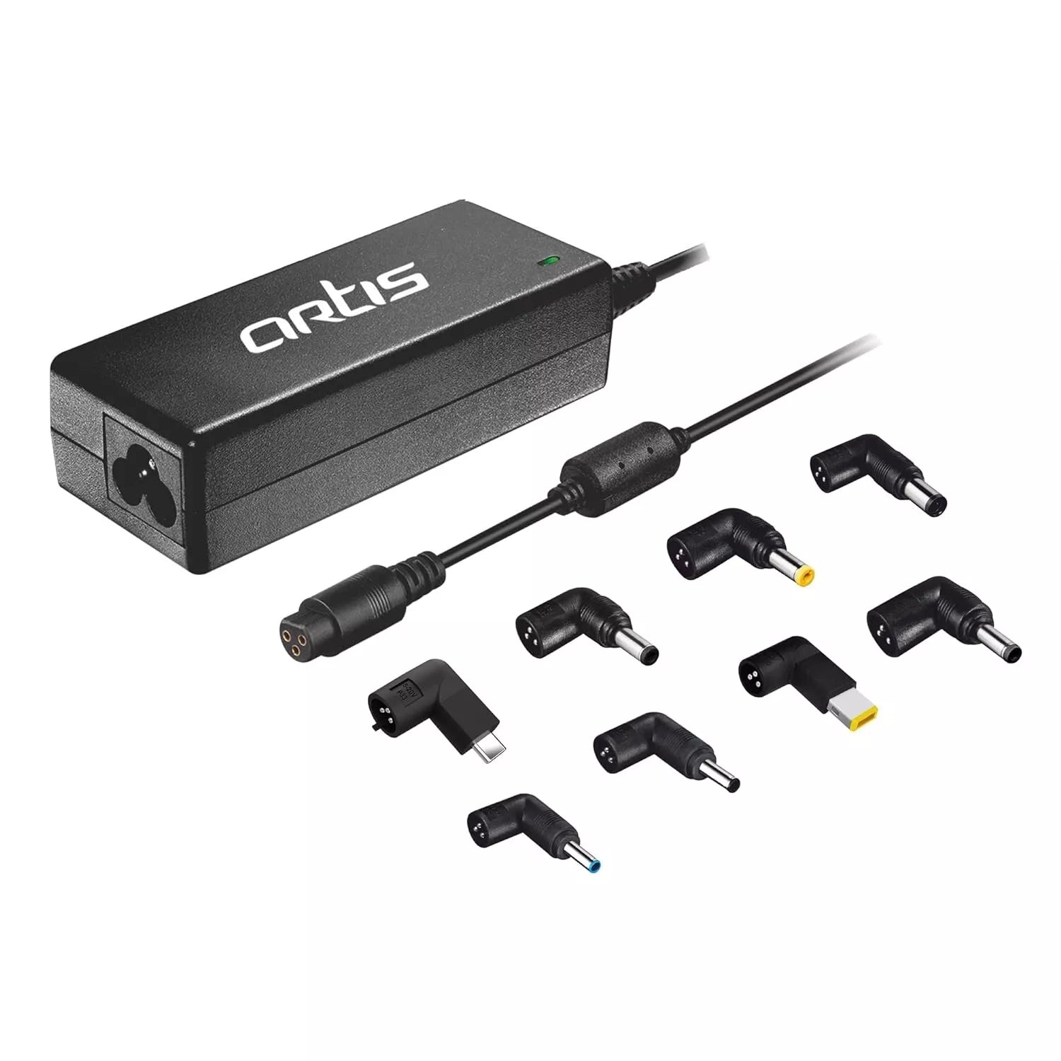Artis 65W Universal Laptop Adapter with 8 Tips and USB-C for Dell, HP, Lenovo & More