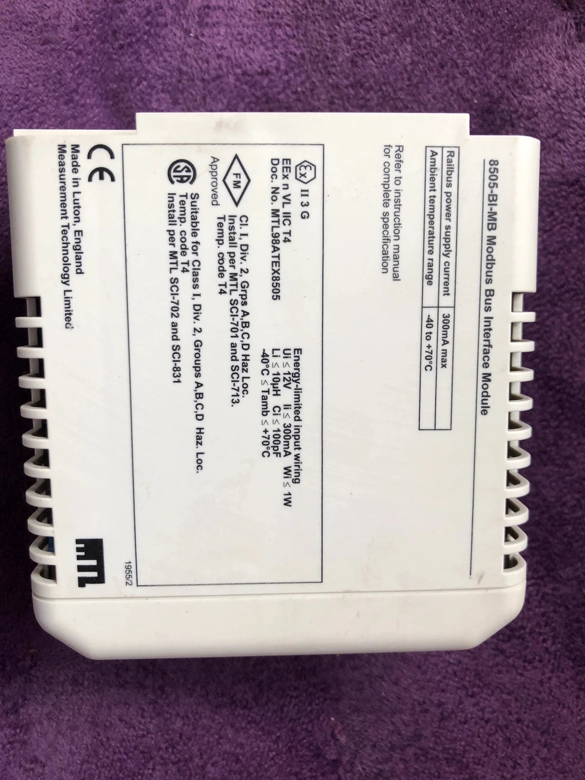 MTL8000 8505-BI-MB: Explosion Proof Isolator Barrier with Alarm Feature