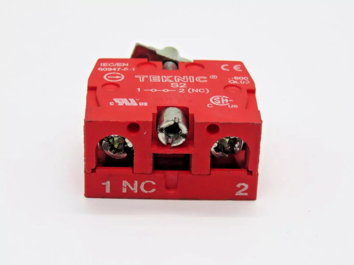 Teknic S2 IEC94751 Red Push-Button Switch Block 220V