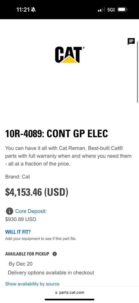 CAT 10R-4089 Control GP (New)