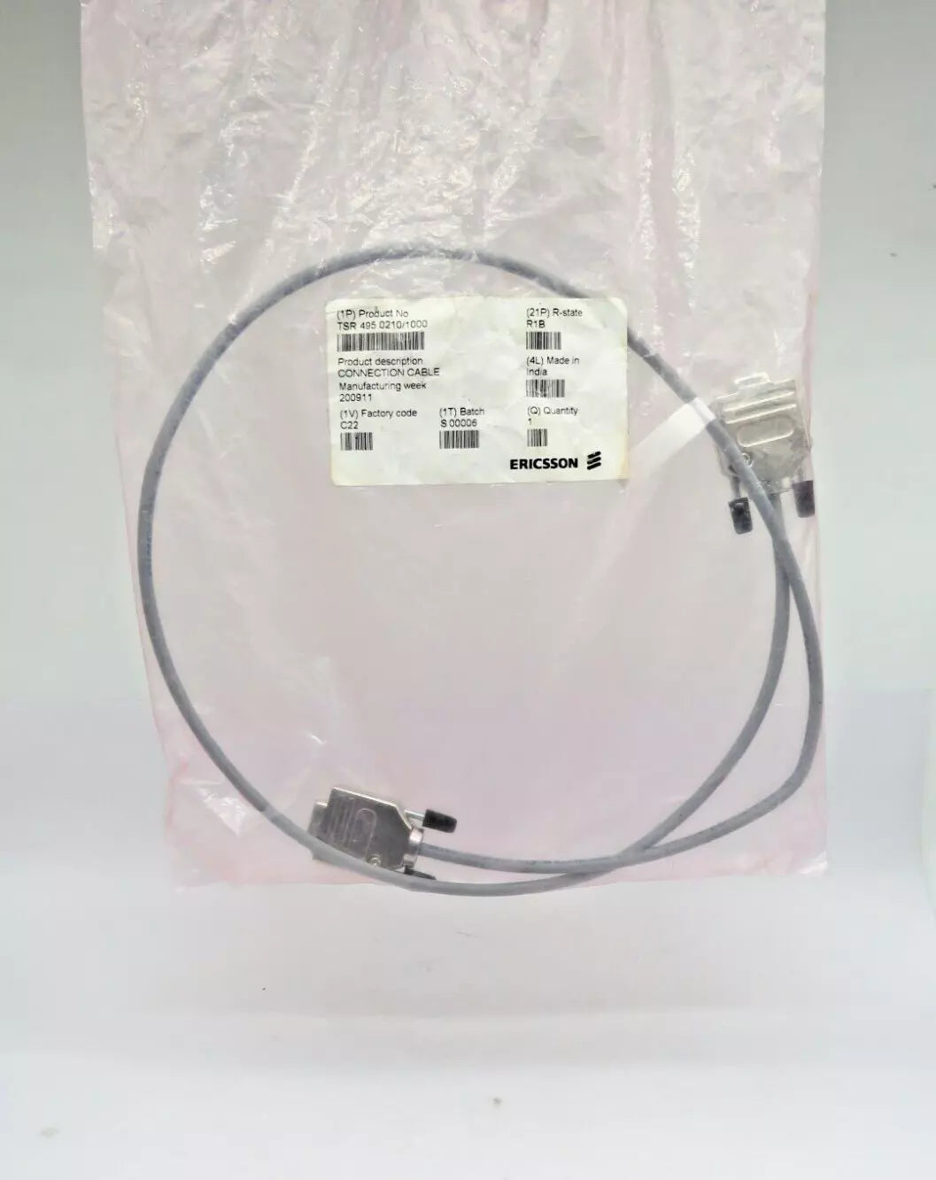 Ericsson TSR 495 0210/1000 Connection Cable R1B Factory Code C22 2009