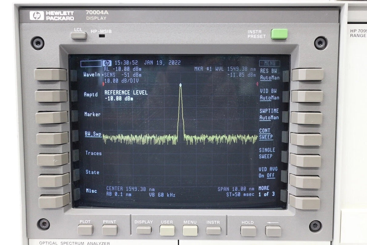 HP 71452B /122 Optical Spectrum Analyzer 600-1700nm