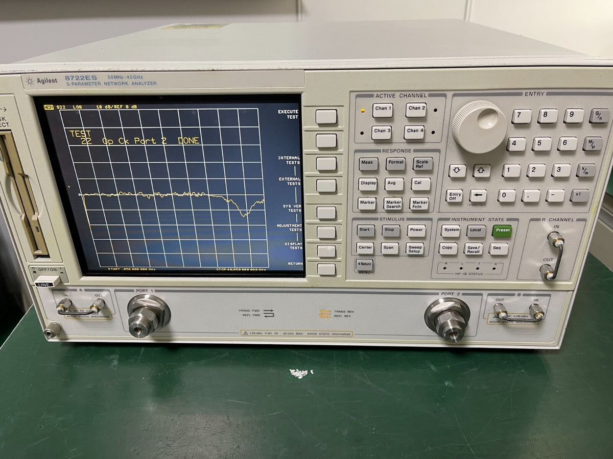 Agilent Keysight 8722ES 50MHz-40GHz Network Analyzer w/Opt.1D5/010/012/089_06114 - XG eqpt