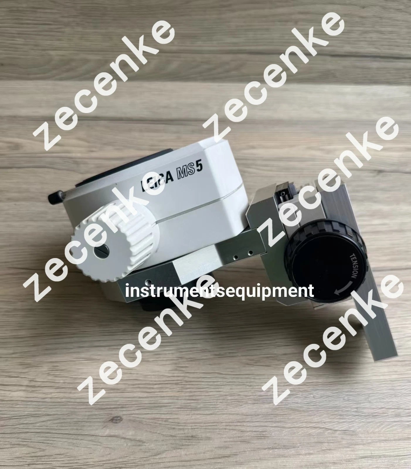 Leica MS5 Stereo Microscope Gear Zoom Body with 0.32X 10422564 Auxiliary Mirror