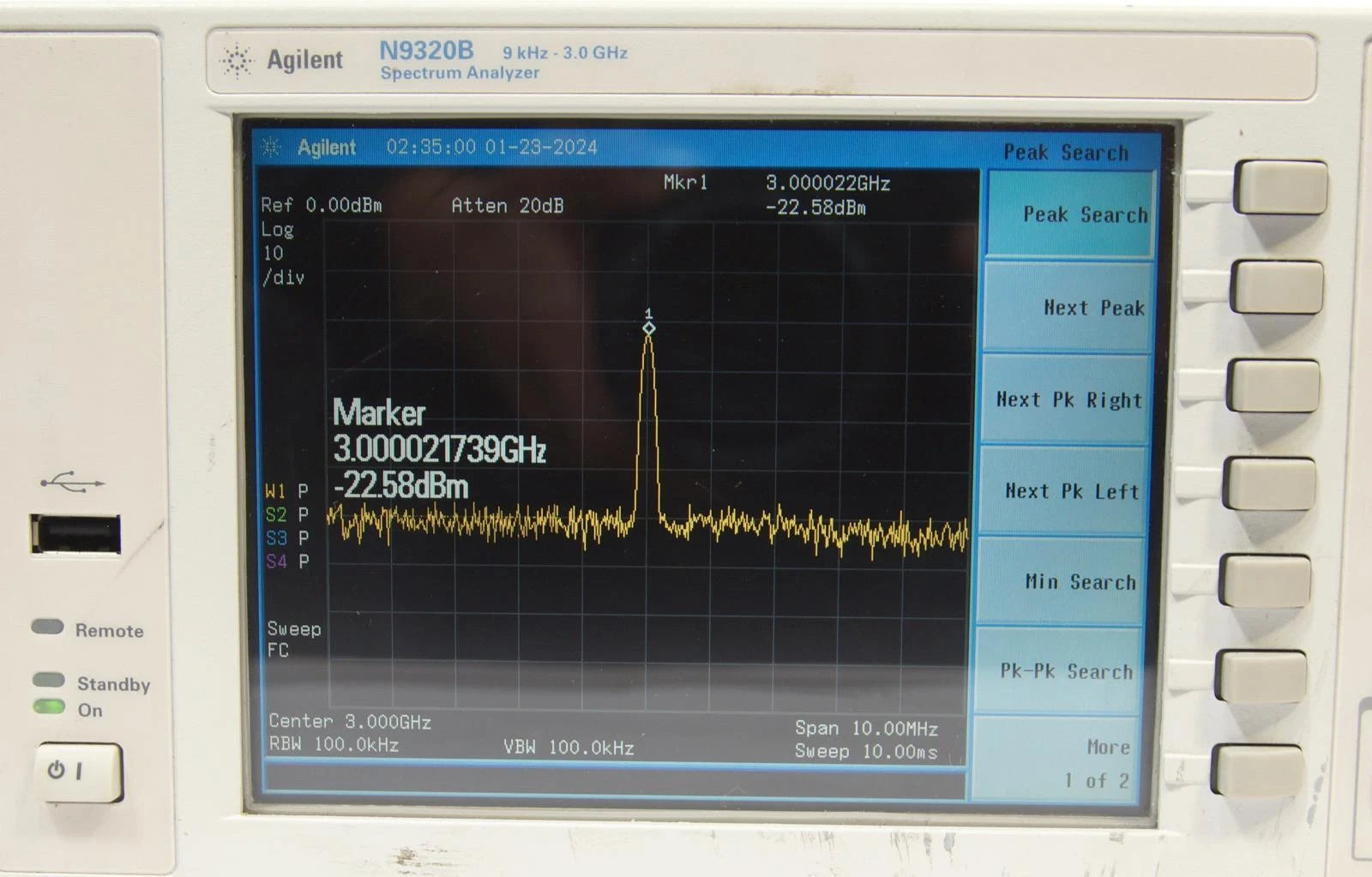 Agilent Keysight N9320B 9kHz - 3GHz RF Spectrum Analyzer