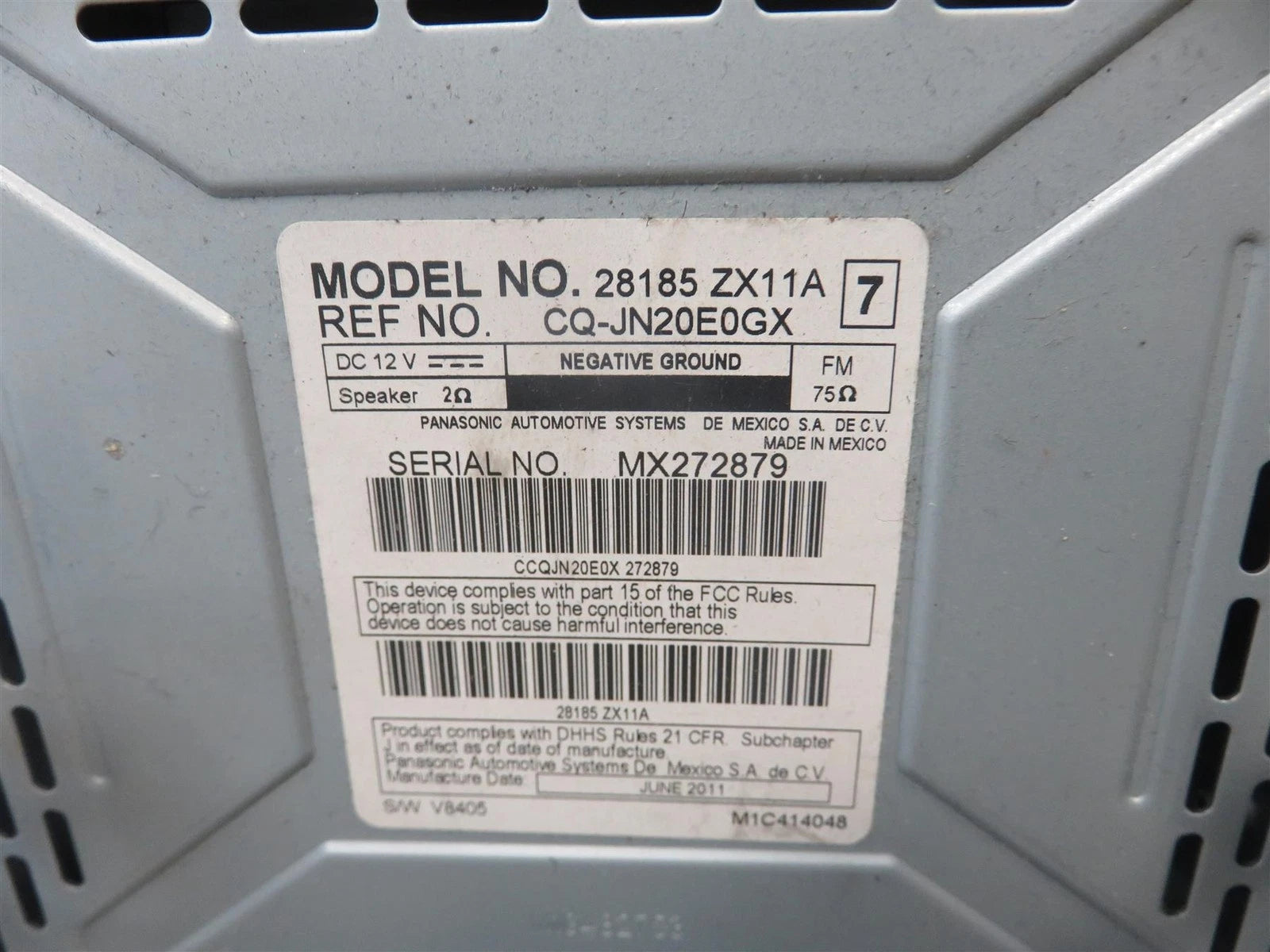 2010 - 2012 Nissan Altima Am Fm Cd Player Radio Receiver 28185 ZX11A