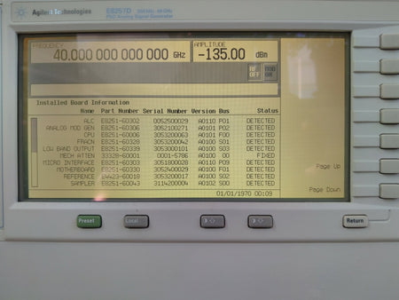 Agilent E8257D PSG 250KHz to 40GHz Microwave Signal Generator w/ 1E1 , 540, UNT
