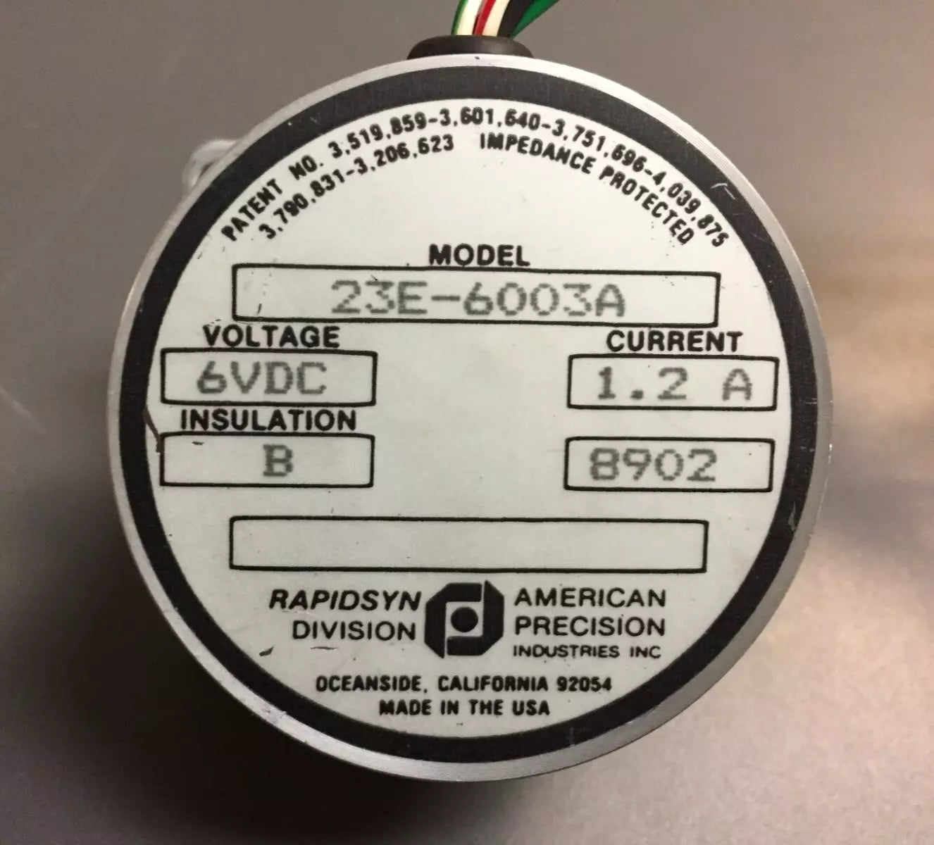 American Precision 23E-6003A 6VDC 1.2A Stepper Motor