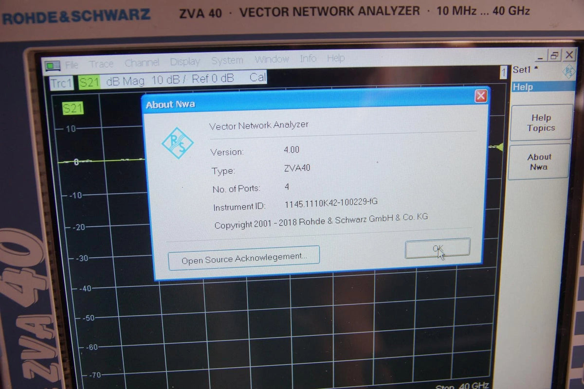 Rohde & Schwarz ZVA 40 10MHz - 40GHz Vector Signal Generator