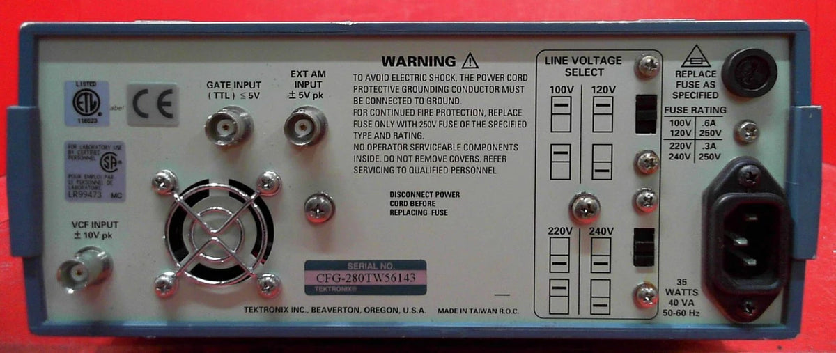 Tektronix CFG280 Function Generator/Counter SN:CFG280TW56143