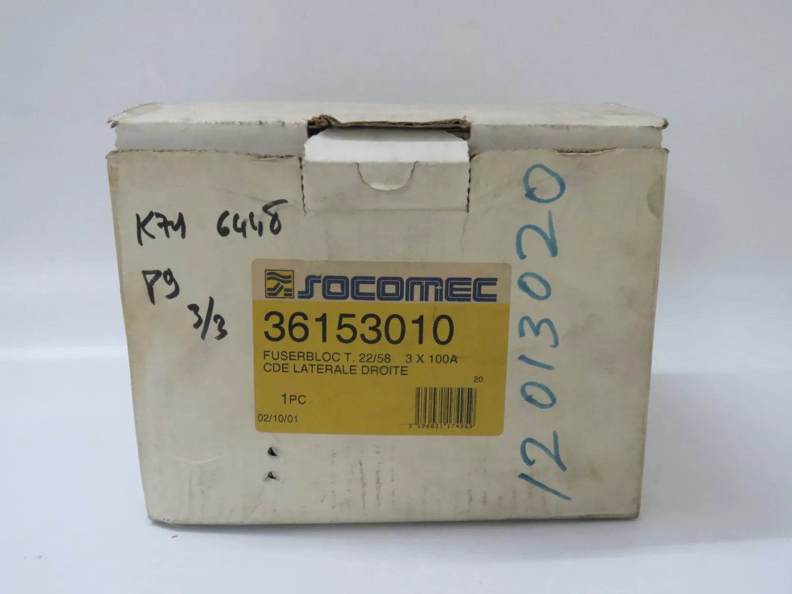 Socomec Fuse Switch Disconnector 36153010 FUSERBLOC 100A 3 Pole 690V 50Hz