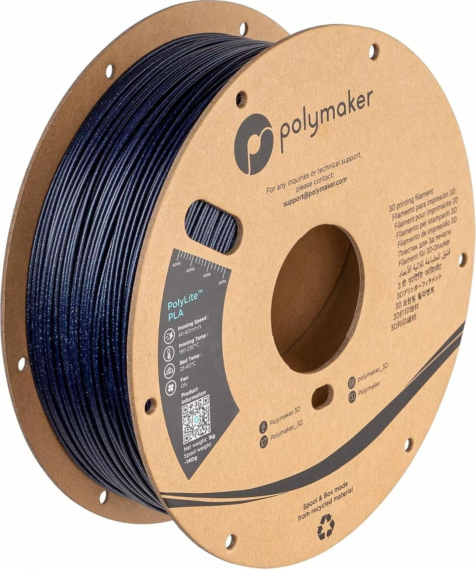 Polymaker Glitter PLA Filament 1.75mm - Galaxy Blue Sparkle PLA