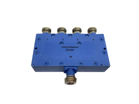 PASTERNACK PE2041 4 Way N Power Divider 4-8 GHz 10 Watts