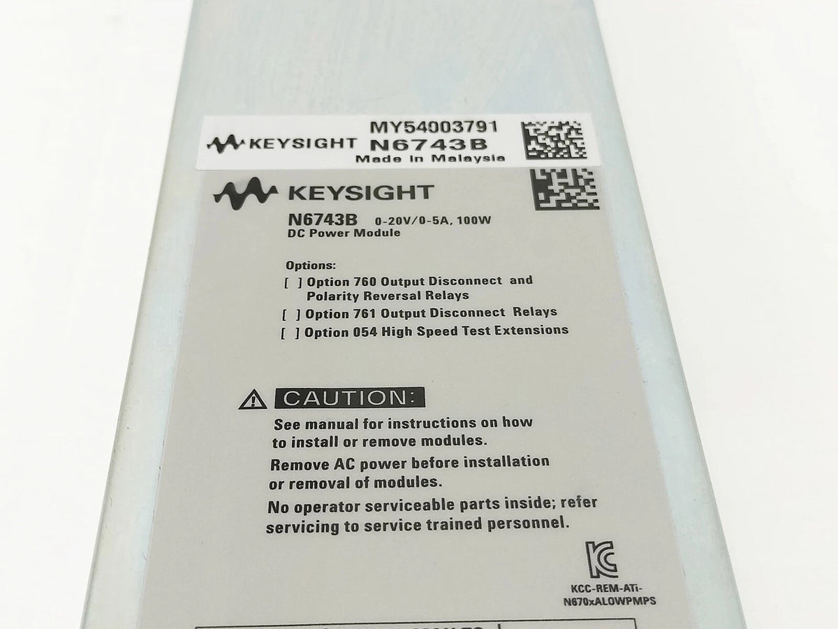 Keysight N6743B Power Supply Module 20V 5A 100W