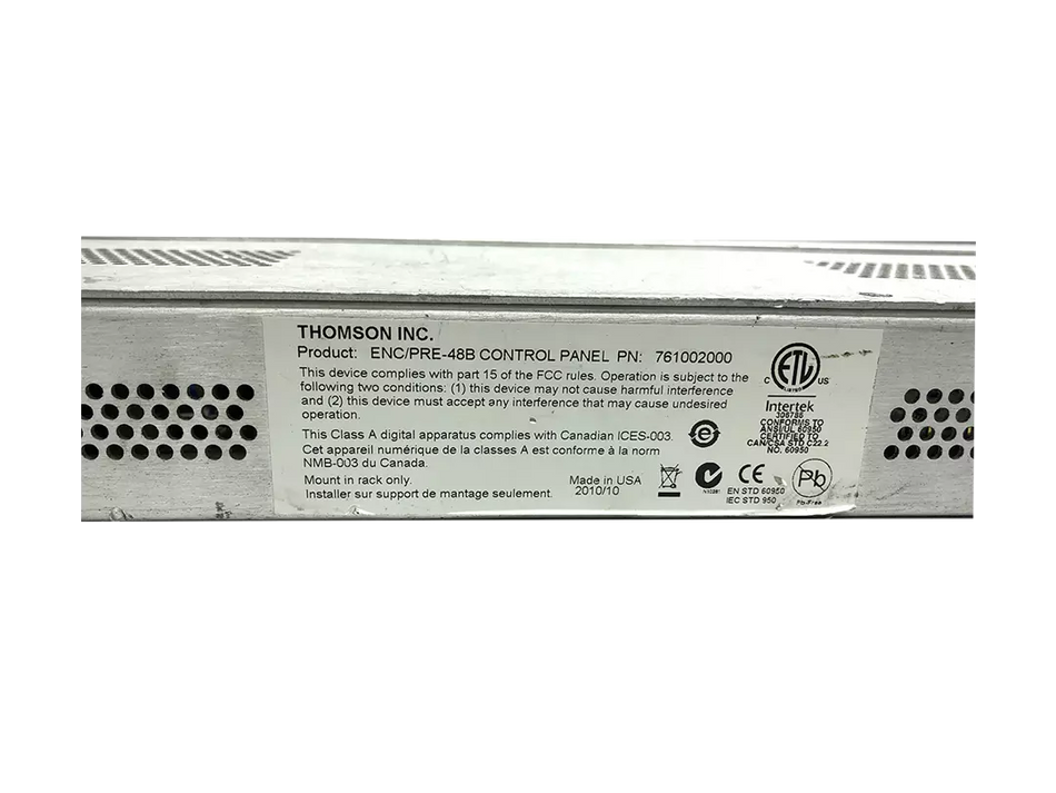 Grass Valley ENC/PRE-48b Encore Prelude Control Panel PN:761002000