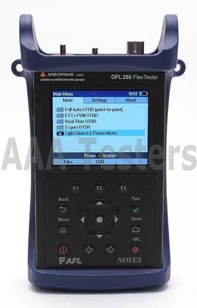 AFL Noyes OFL 280-100 SM 1310/1550 Fiber FlexTester OTDR w/ OPM & VFL OFL280-100 - XG eqpt