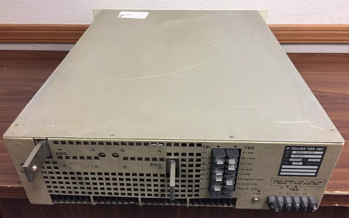 Power Ten 4600D-20250 Heavy Duty DC Power Supply 0-20 Volts DC 0-250 Amps
