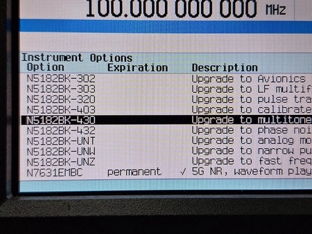 Keysight N5182B 6GHz Signal Generator with Multiple Options (Opt. 012, 099, 1EA, 506, 656, 657, 660)