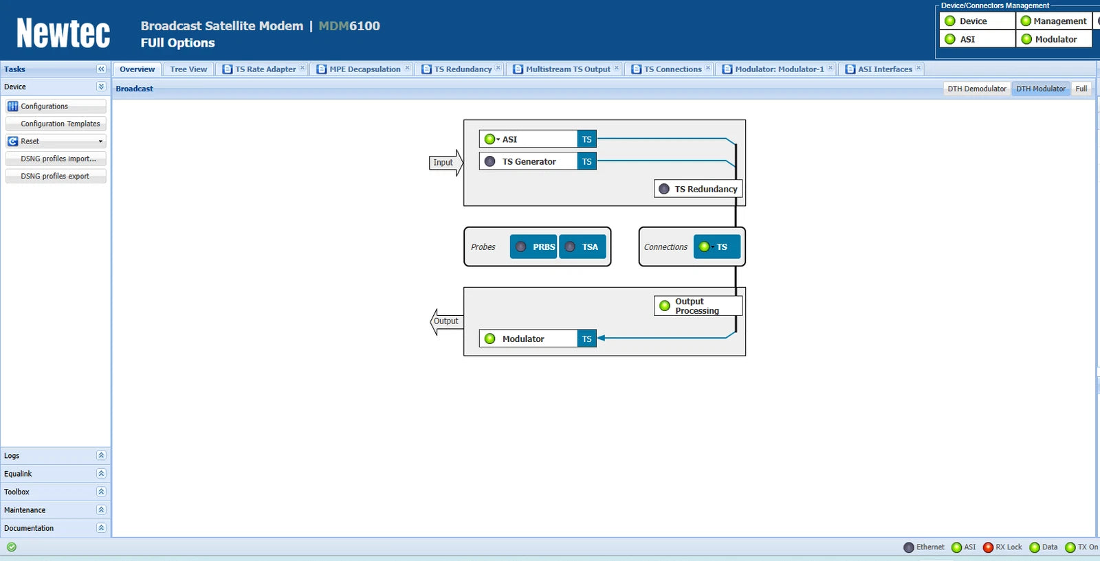 Newtec MDM6100 Satellite Modem 2.1.60.79070 with Full Feature Support