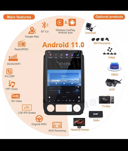 Ford F150 2015-2021 Android Car Radio Tesla Screen 2Din Stereo Receiver