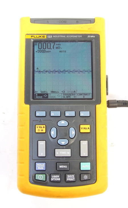 Fluke 123 Industrial ScopeMeter Oscilloscope/Multimeter/DMM/Scope Meter 20 MHz