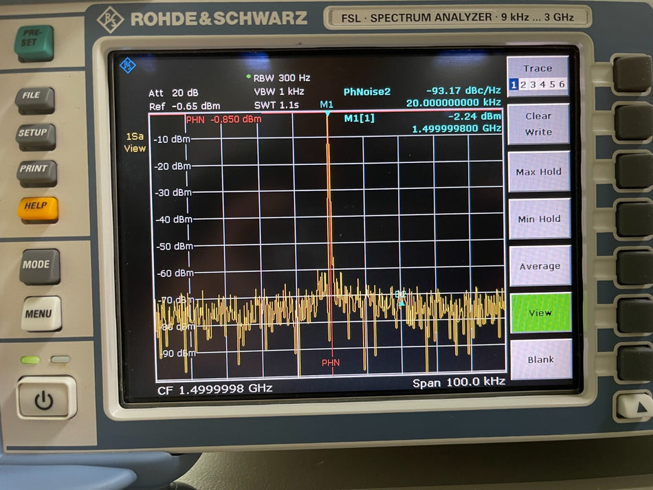 Rohde & Schwarz FSL3 Spectrum Analyzer 9 kHz - 3 GHz _ 0778 - XG eqpt