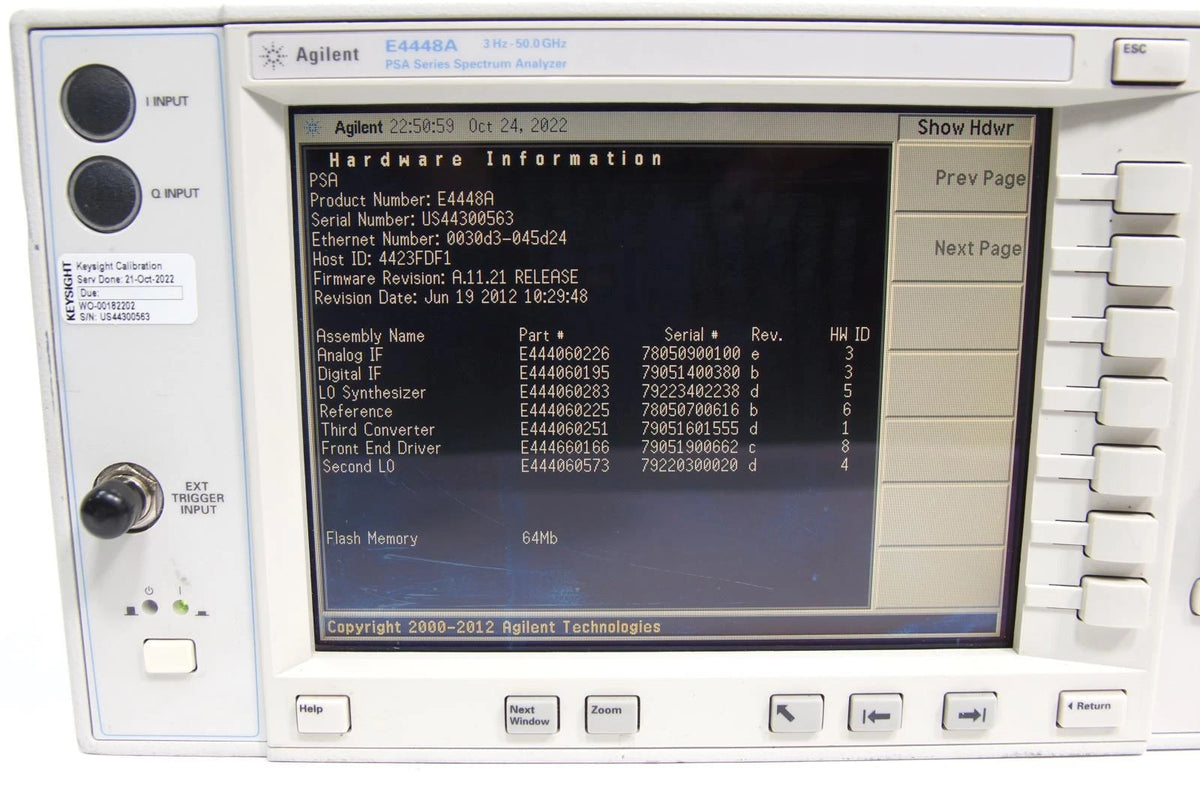 Agilent Keysight E4448A 3Hz - 50GHz PSA Series Spectrum Analyzer CALIBRATED
