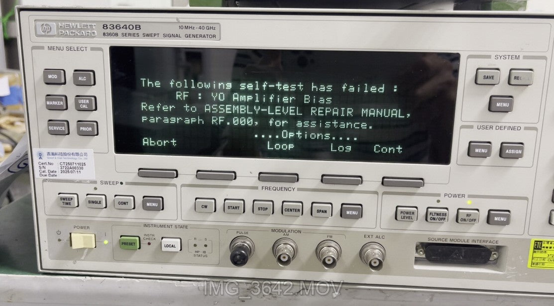 HP Agilent 83640B 10MHz-40GHz Synthesized Sweep Signal Generator _330_AS-IS - XG eqpt