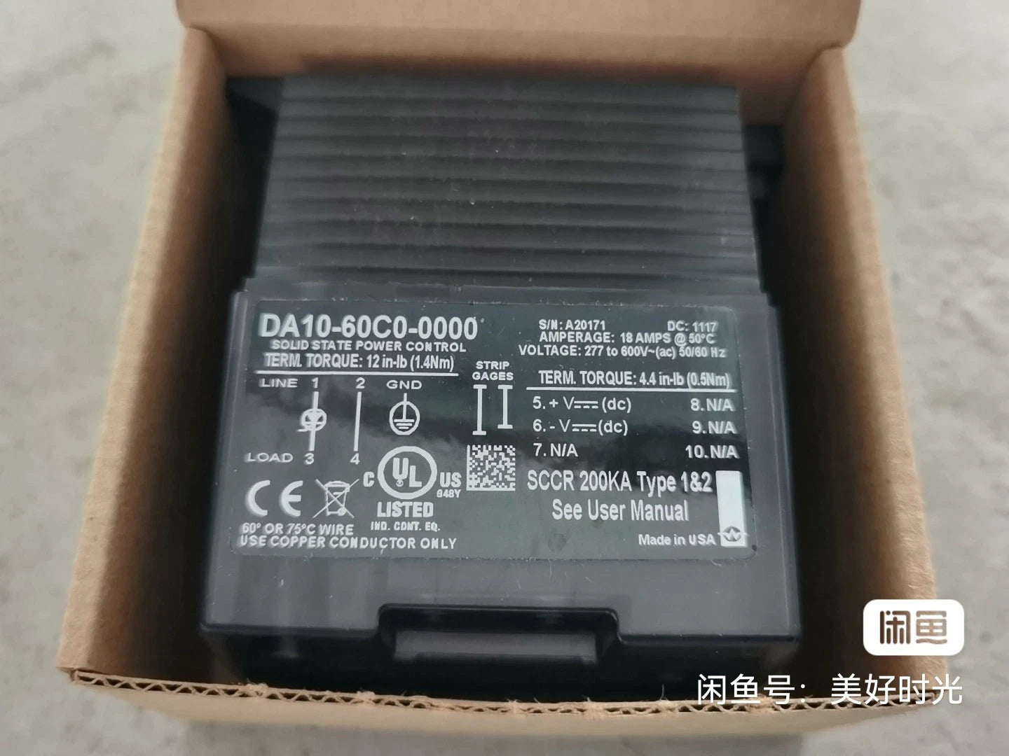 NEW-OPEN-BOX DA10-60C0-0000 Solid-State Relay By DHL / FedEx #B7542 CL