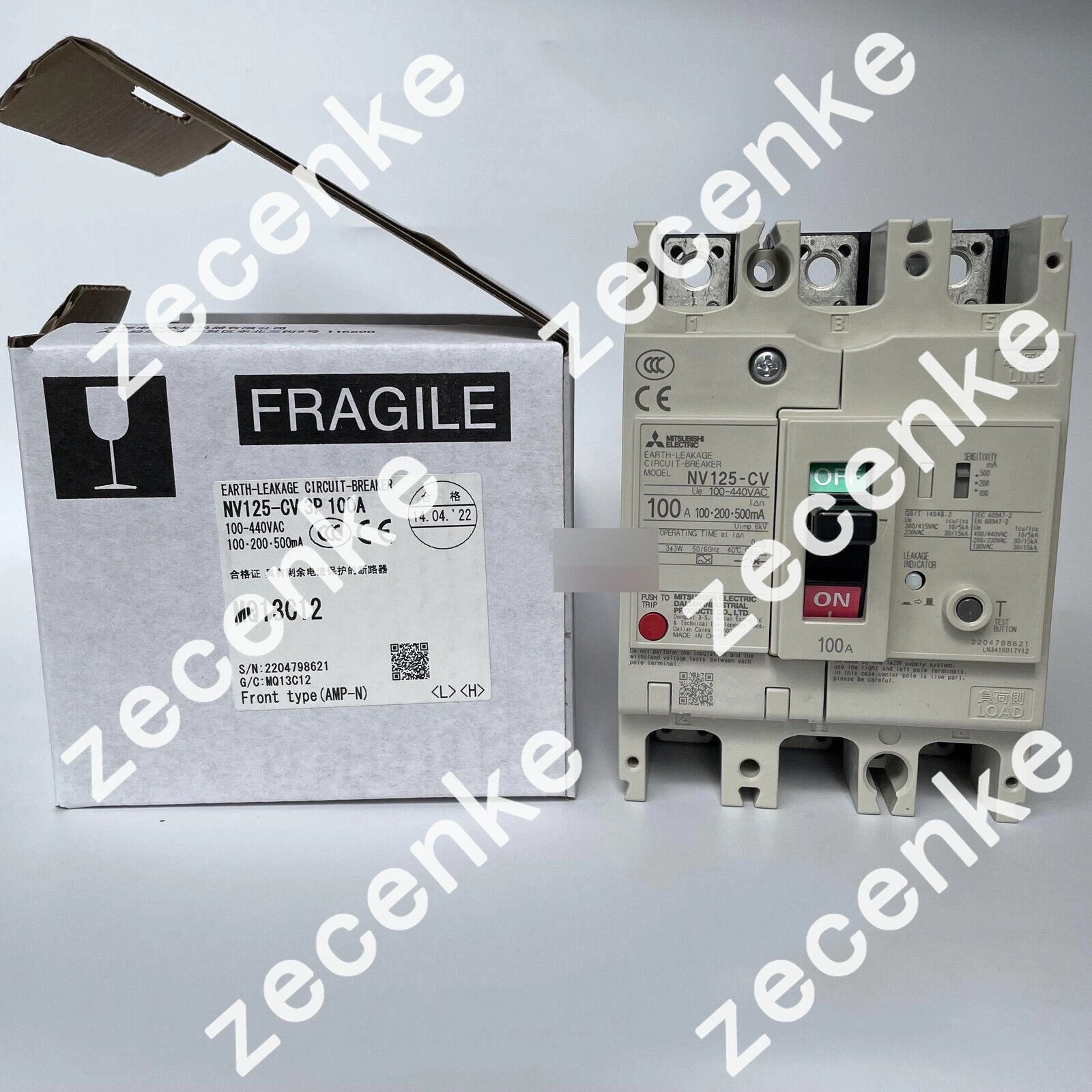 NEW Mitsubishi NV125-CV 3P 100A Circuit Breaker Fast Ship