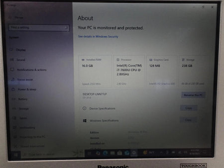Panasonic Toughbook CF-31 Core i7-7600U 2.8GHz 16GB 256GB Win 10 Pro