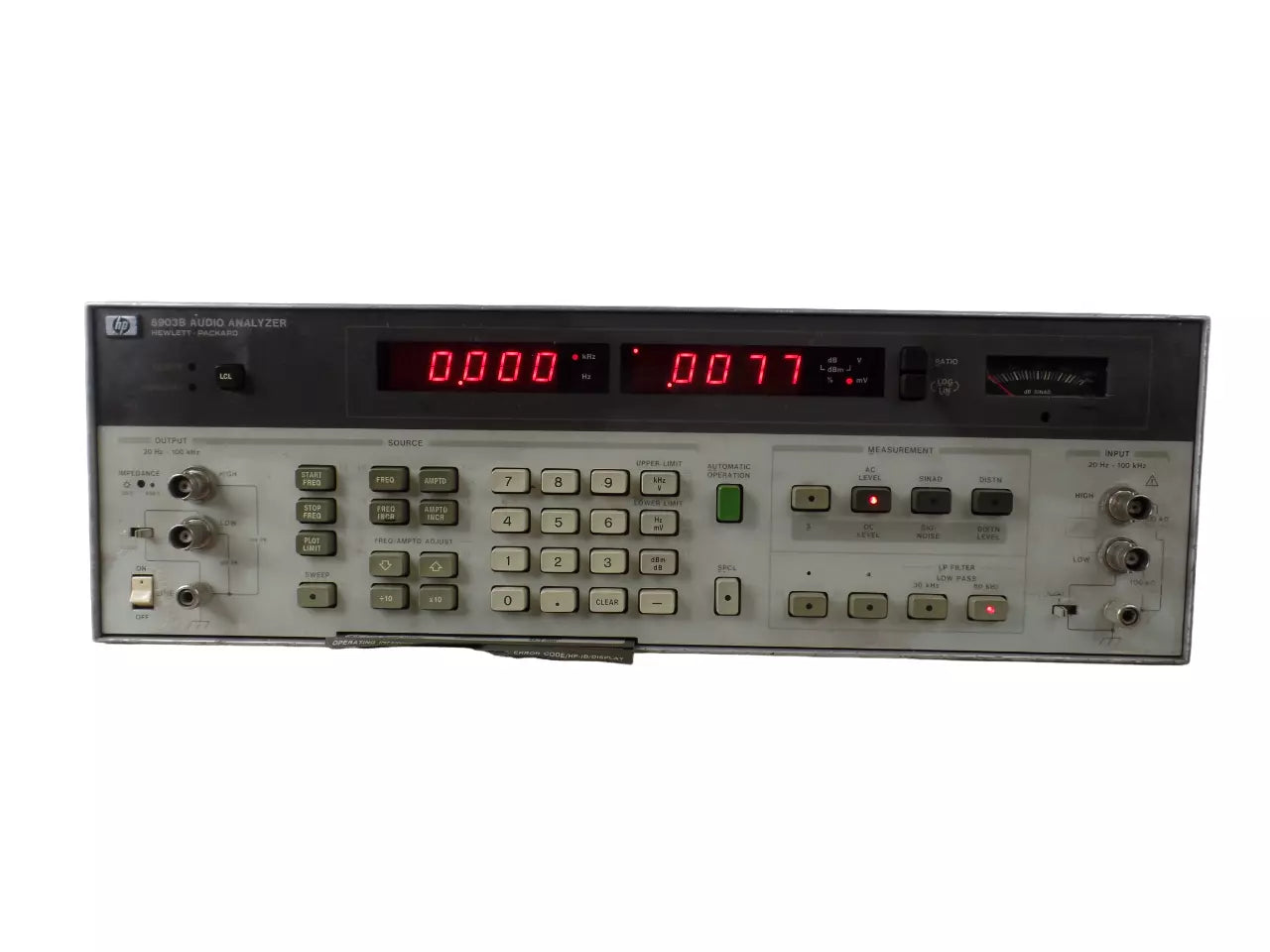 HP 8903B Audio Analyzer with Advanced Testing Capabilities