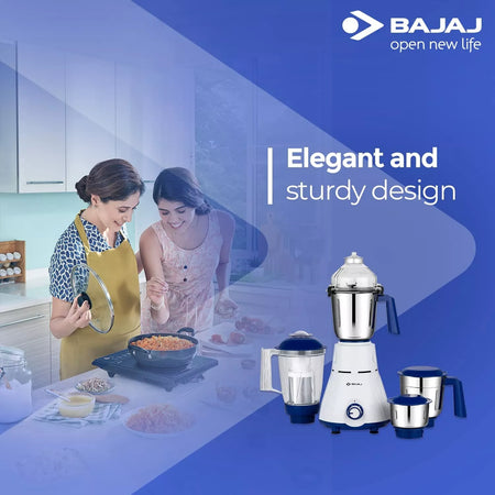 Bajaj Rex Mixer Grinder 750W 4 Jars Heavy Duty Kitchen Mixie Nutri-Pro