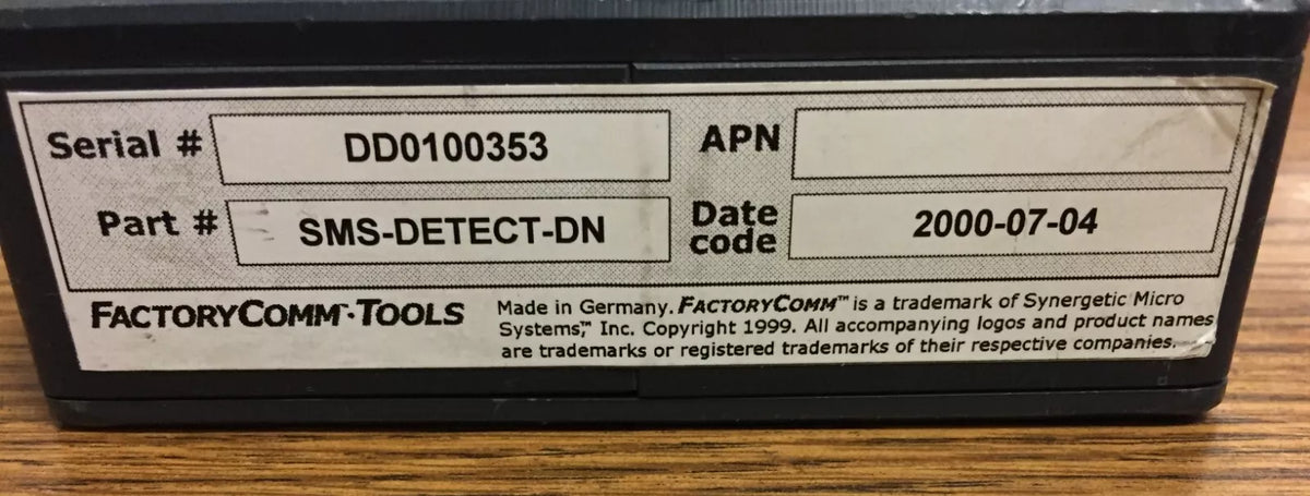 DeviceNet Detective SMS-DETECT-ON P/N: SMS-DETECT-ON by FacturyComm.Tool