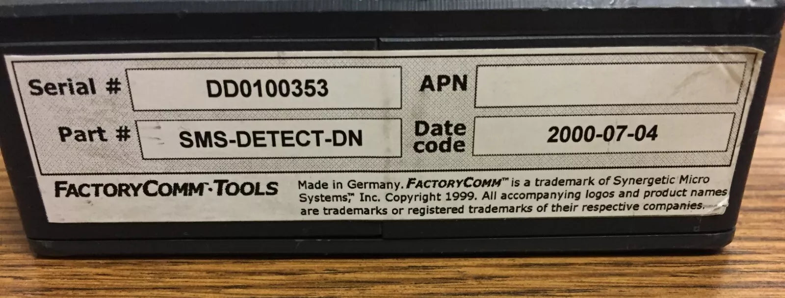 DeviceNet Detective SMS-DETECT-ON P/N: SMS-DETECT-ON by FacturyComm.Tool