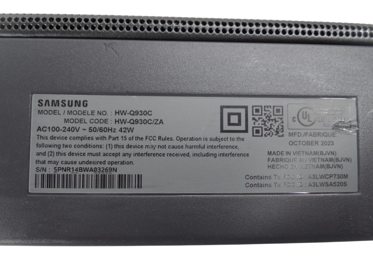 Samsung HW-Q930C 9.1.4ch Wireless True  Soundbar ONLY - Free Shipping